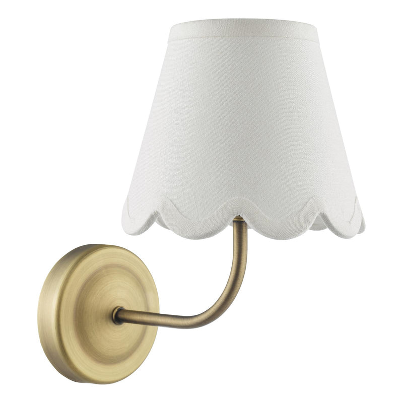 Dar Lighting Navarro Rechargeable Wall Light Matt Antique Brass With Shade LED • NAV0775-NER262