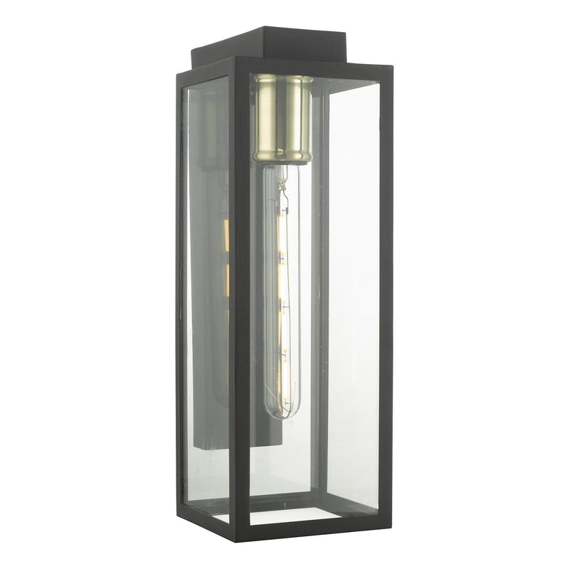 Dar Lighting Naxos Outdoor Wall Light Black Glass IP43 • NAX1522
