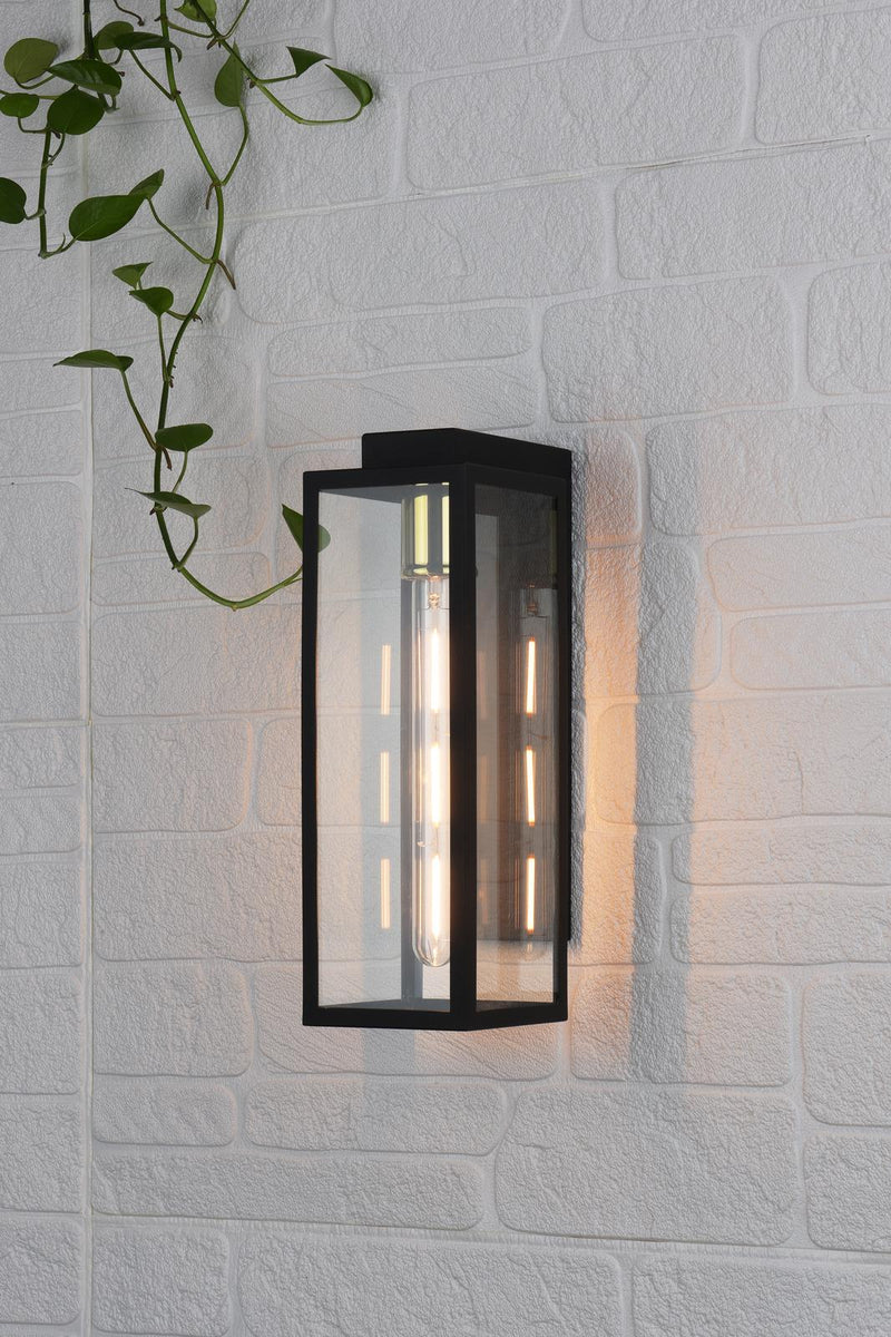 Dar Lighting Naxos Outdoor Wall Light Black Glass IP43 • NAX1522