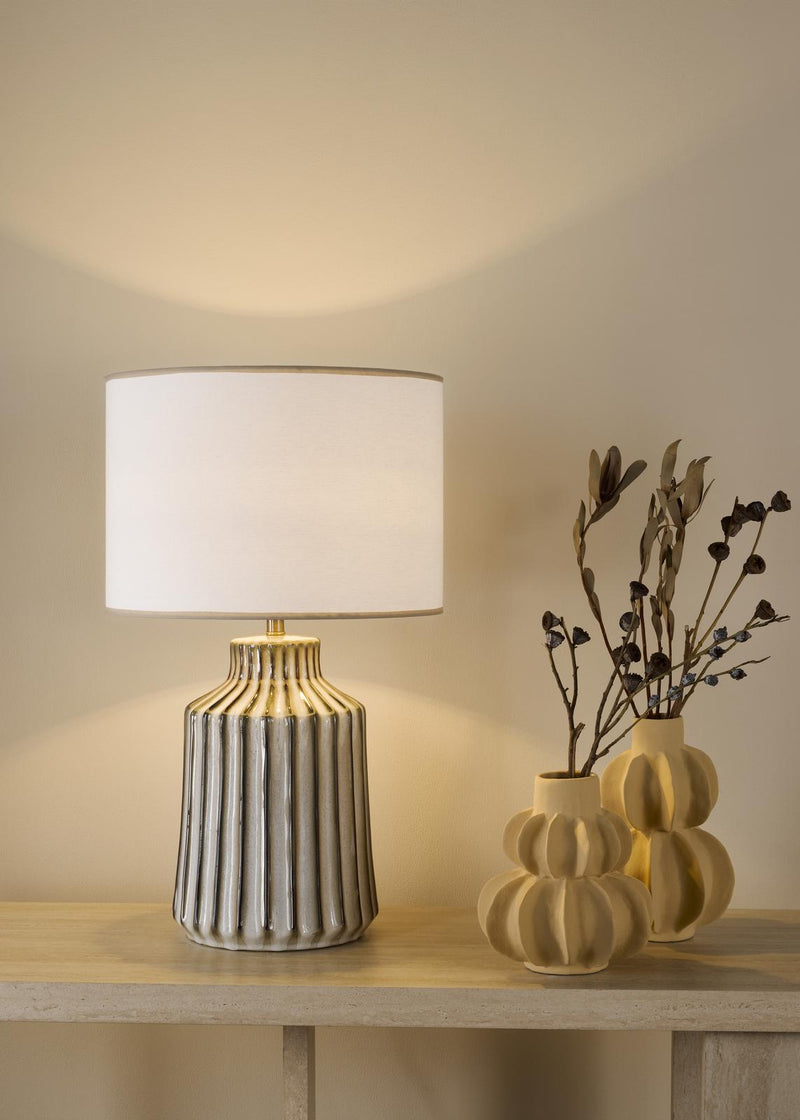 Dar Lighting Nedra Table Lamp Natural Base Only • NED4229