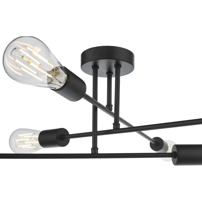 Dar Lighting Neve 6 Light Flush Matt Black • NEV6422