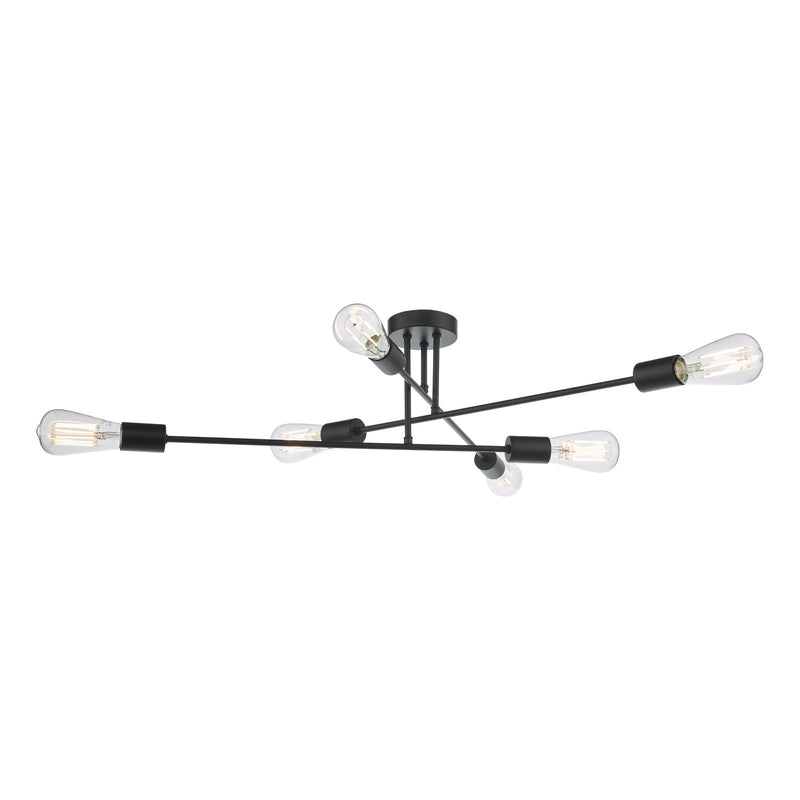 Dar Lighting Neve 6 Light Flush Matt Black • NEV6422