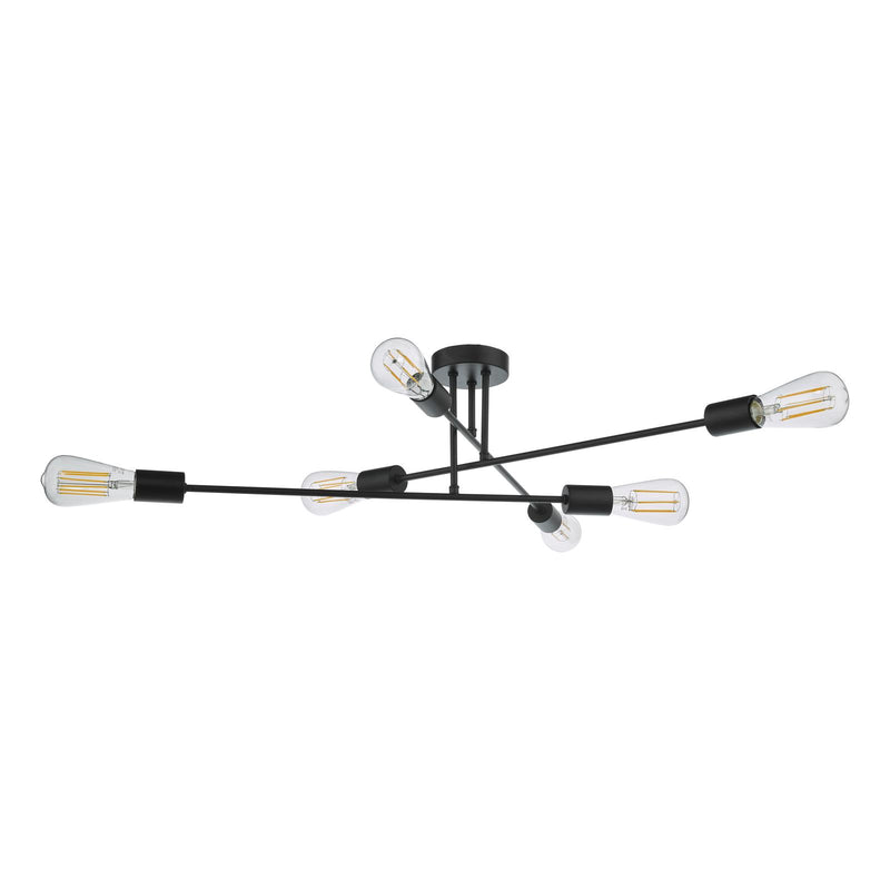 Dar Lighting Neve 6 Light Flush Matt Black • NEV6422
