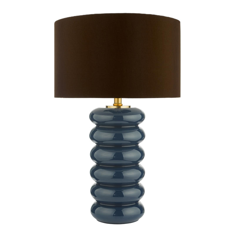 Dar Lighting Niamh Table Lamp Blue Glass Base Only • NIA4223