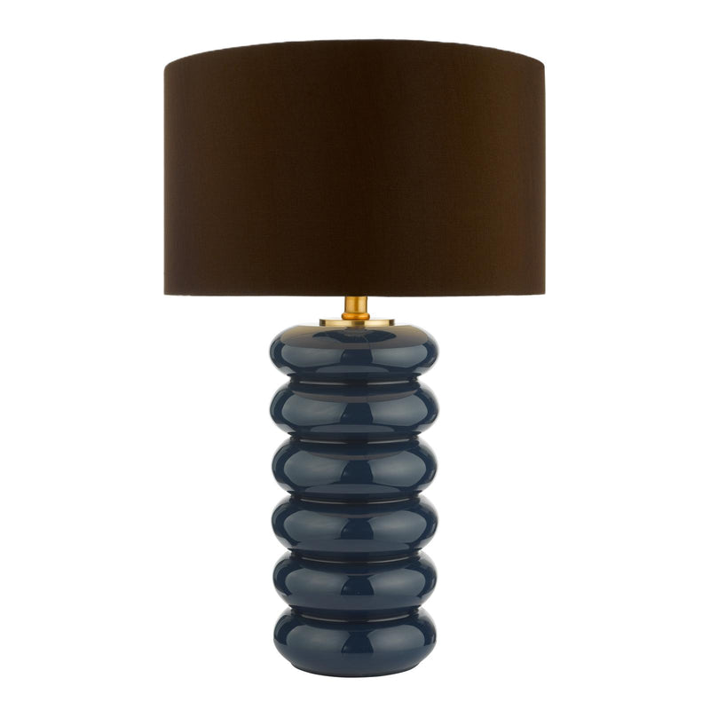 Dar Lighting Niamh Table Lamp Blue Glass Base Only • NIA4223