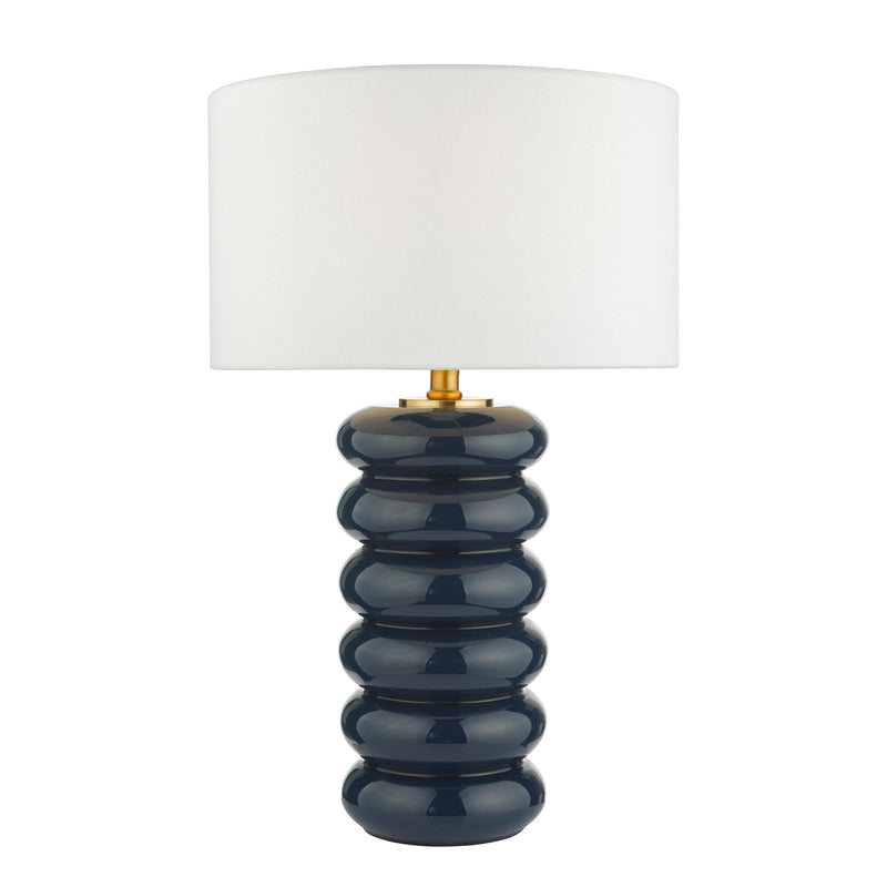 Dar Lighting Niamh Table Lamp Blue Glass Base Only • NIA4223