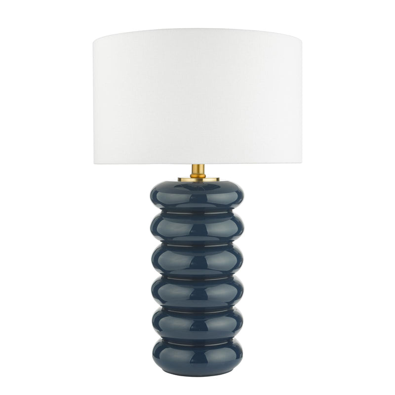 Dar Lighting Niamh Table Lamp Blue Glass Base Only • NIA4223