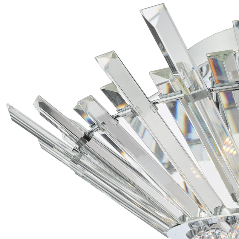 Dar Lighting Nimbus 5 Light Flush Polished Chrome Crystal • NIM5050