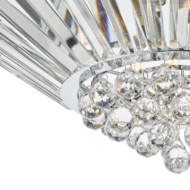 Dar Lighting Nimbus 5 Light Flush Polished Chrome Crystal • NIM5050