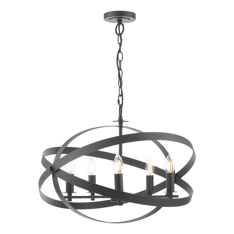 Dar Lighting Nitya 5 Light Pendant Matt Black • NIT0522
