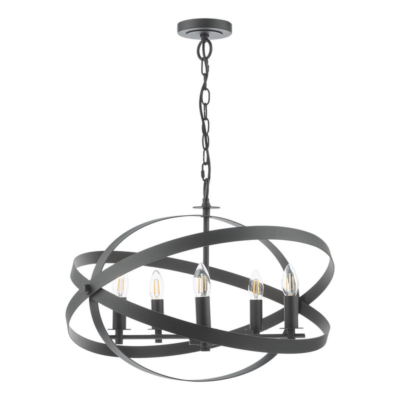 Dar Lighting Nitya 5 Light Pendant Matt Black • NIT0522