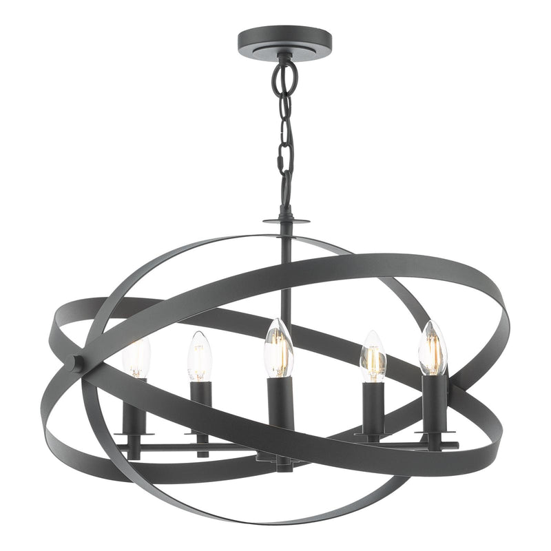 Dar Lighting Nitya 5 Light Pendant Matt Black • NIT0522