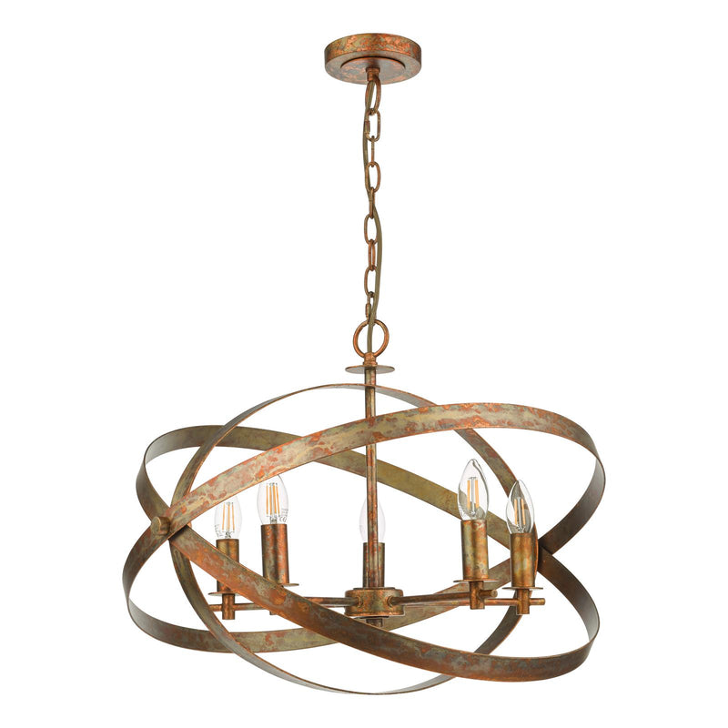 Dar Lighting Nitya 5 Light Pendant Mottled Copper  • NIT0564