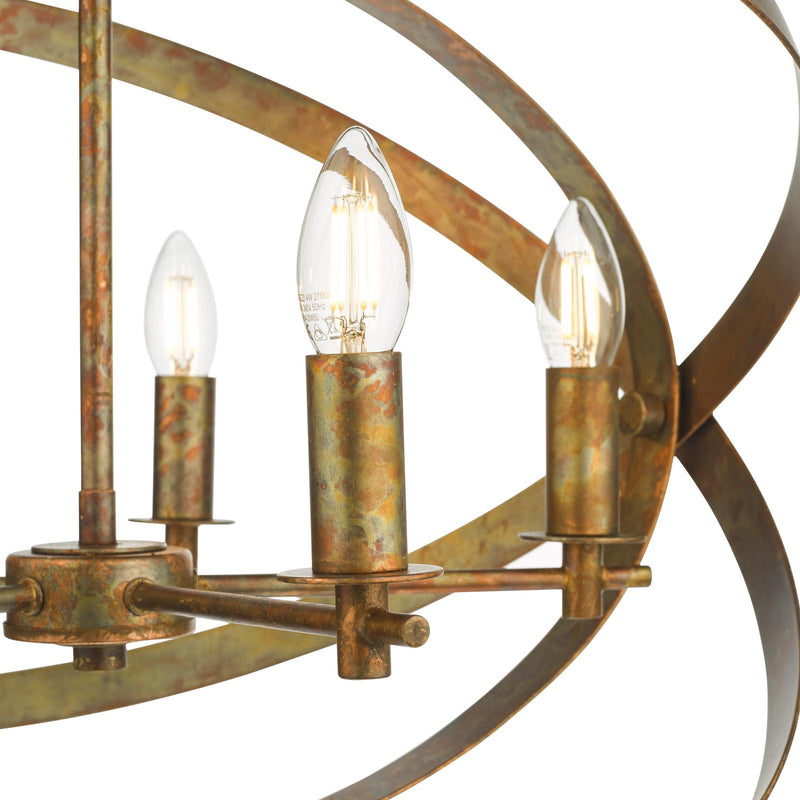 Dar Lighting Nitya 5 Light Pendant Mottled Copper  • NIT0564