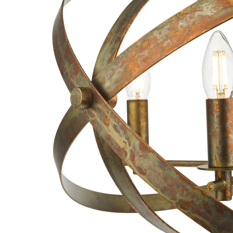 Dar Lighting Nitya 5 Light Pendant Mottled Copper  • NIT0564