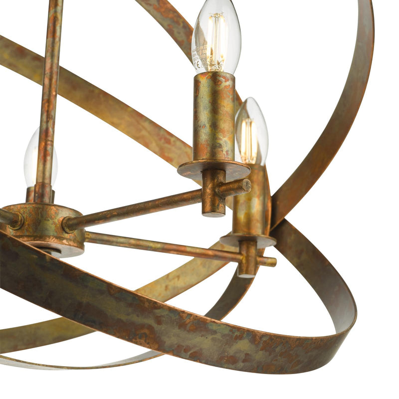 Dar Lighting Nitya 5 Light Pendant Mottled Copper  • NIT0564
