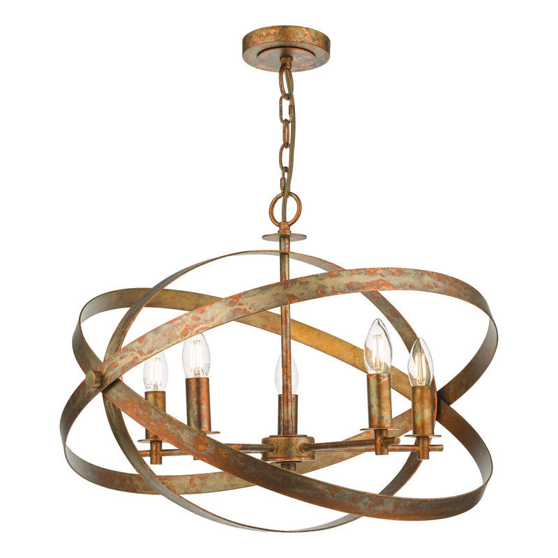 Dar Lighting Nitya 5 Light Pendant Mottled Copper  • NIT0564