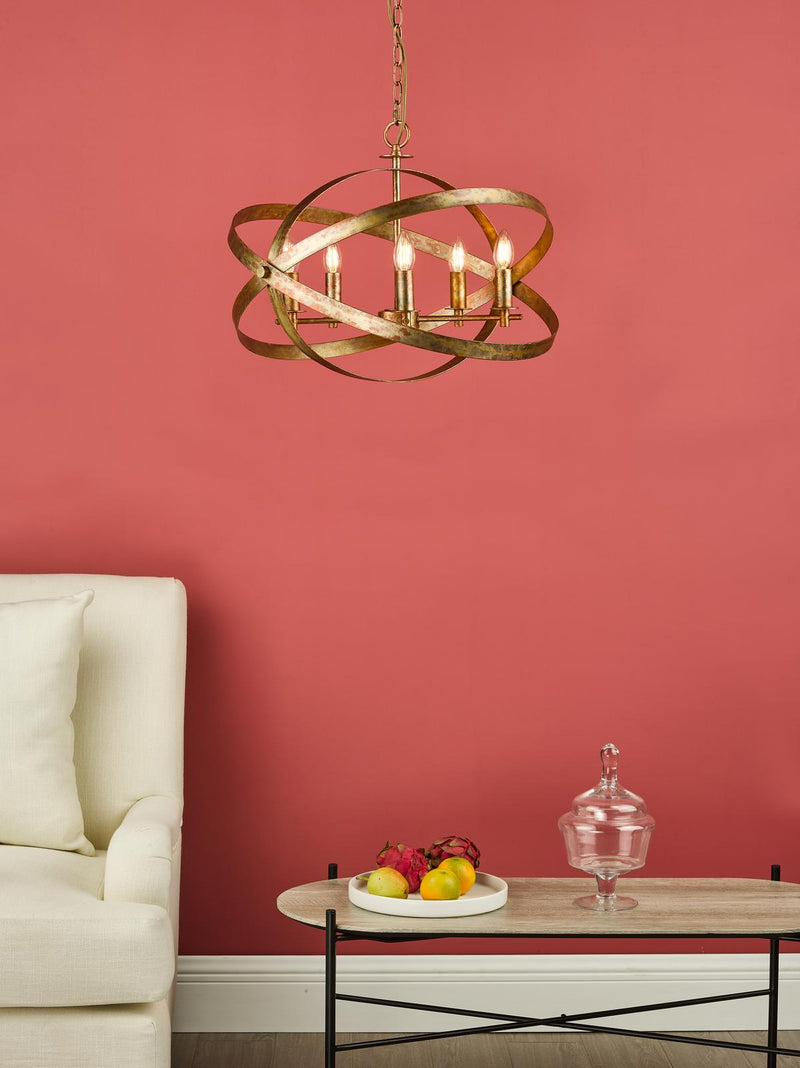 Dar Lighting Nitya 5 Light Pendant Mottled Copper  • NIT0564