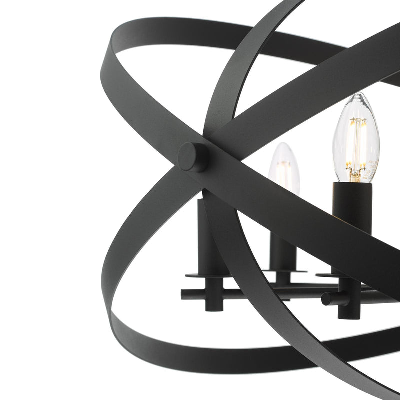 Dar Lighting Nitya 8 Light Pendant Matt Black • NIT0822