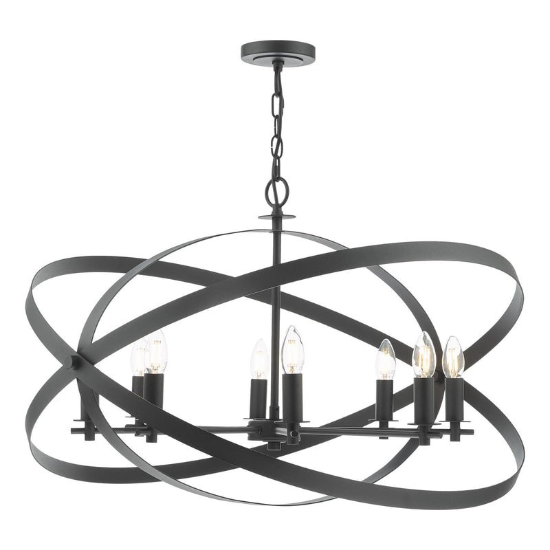 Dar Lighting Nitya 8 Light Pendant Matt Black • NIT0822
