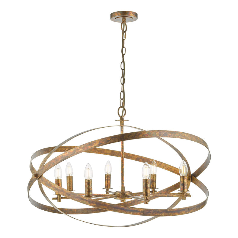 Dar Lighting Nitya 8 Light Pendant Mottled Copper  • NIT0864