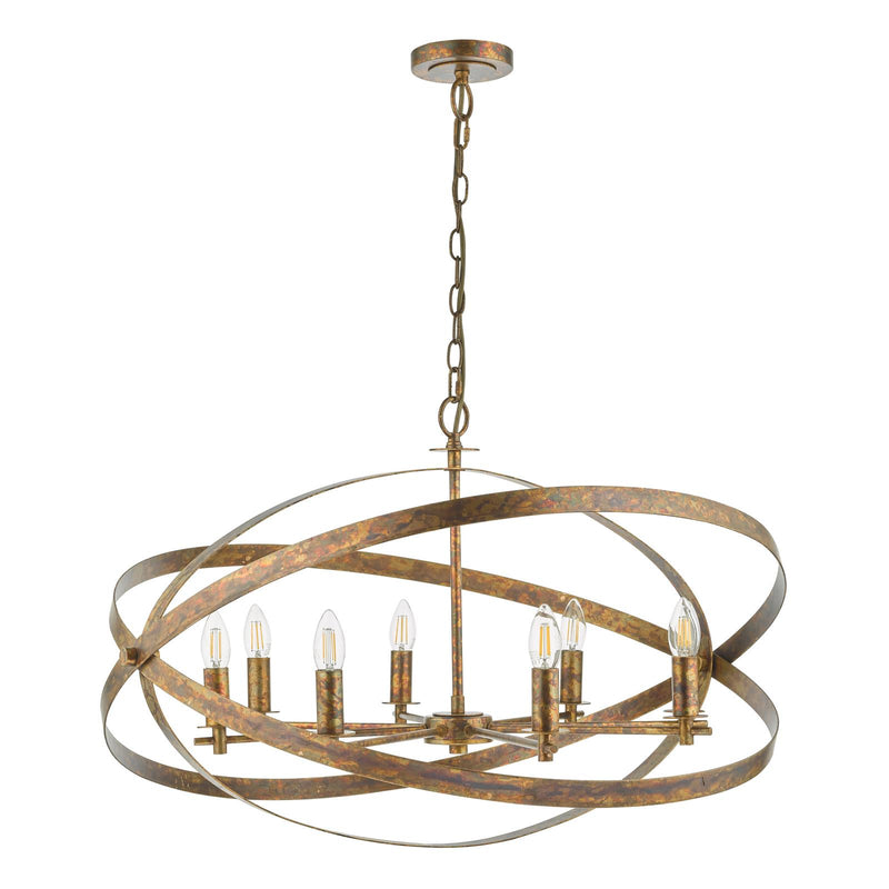 Dar Lighting Nitya 8 Light Pendant Mottled Copper  • NIT0864