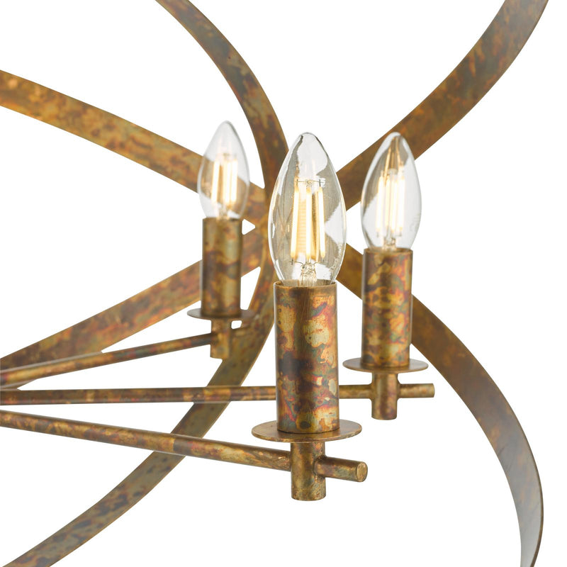 Dar Lighting Nitya 8 Light Pendant Mottled Copper  • NIT0864