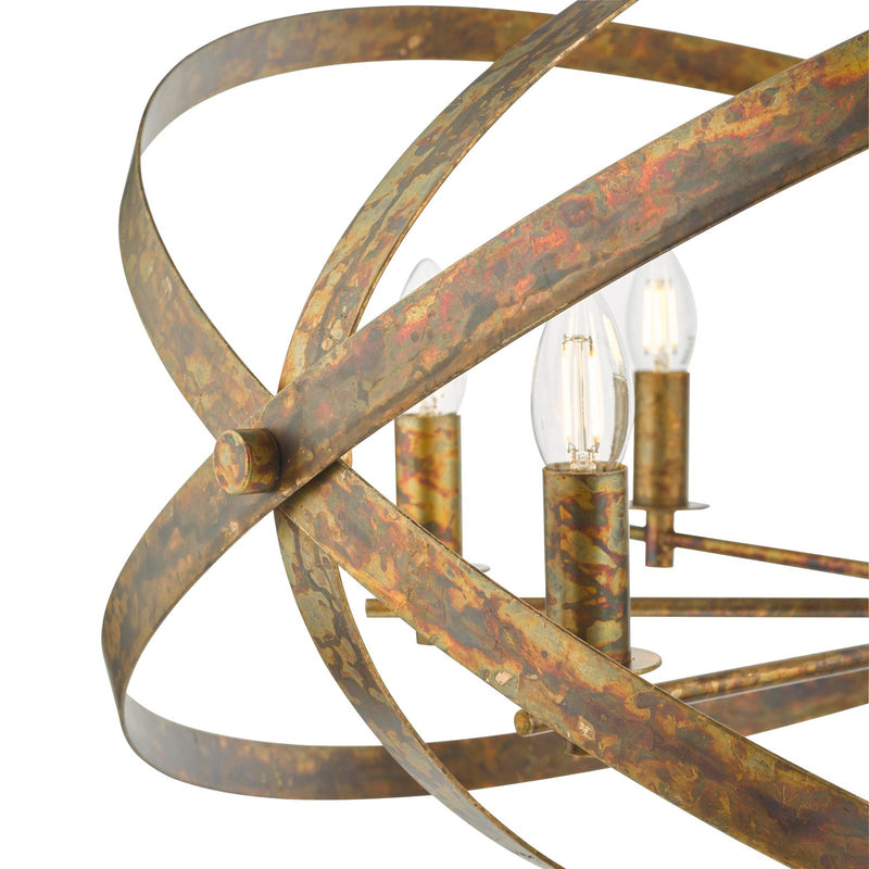 Dar Lighting Nitya 8 Light Pendant Mottled Copper  • NIT0864