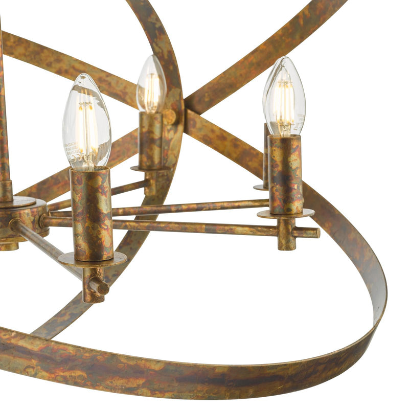Dar Lighting Nitya 8 Light Pendant Mottled Copper  • NIT0864