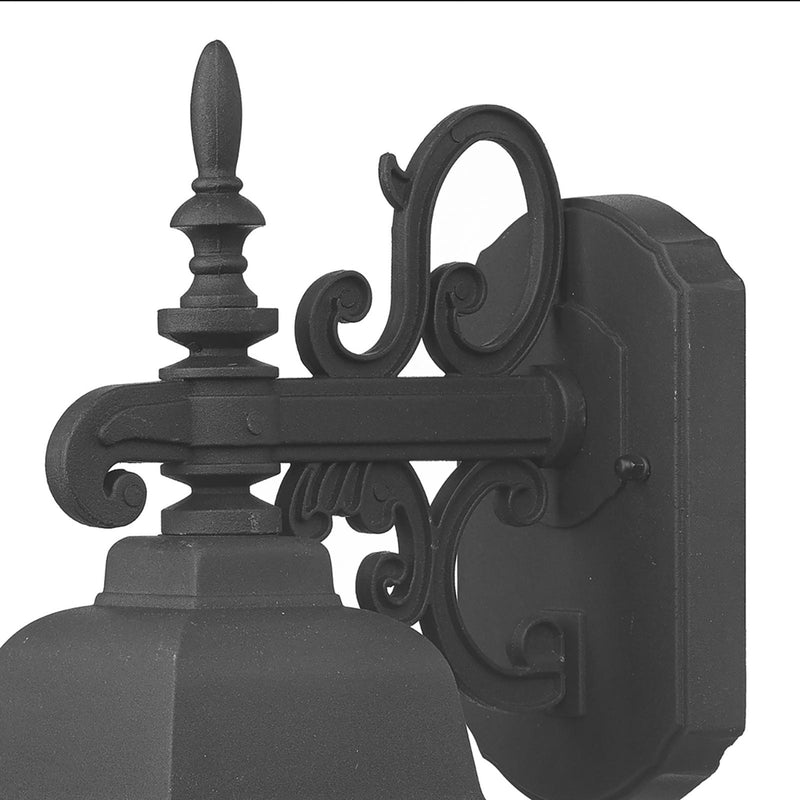 Dar Lighting Norfolk Outdoor Wall Light Black Glass IP43 • NOR1522