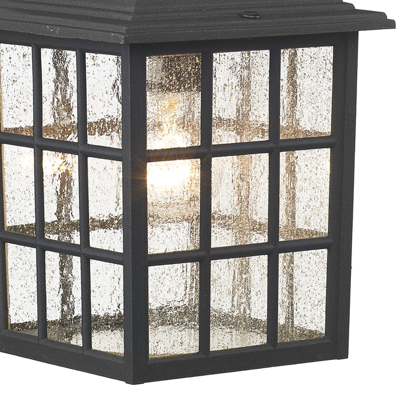 Dar Lighting Norfolk Outdoor Wall Light Black Glass IP43 • NOR1522