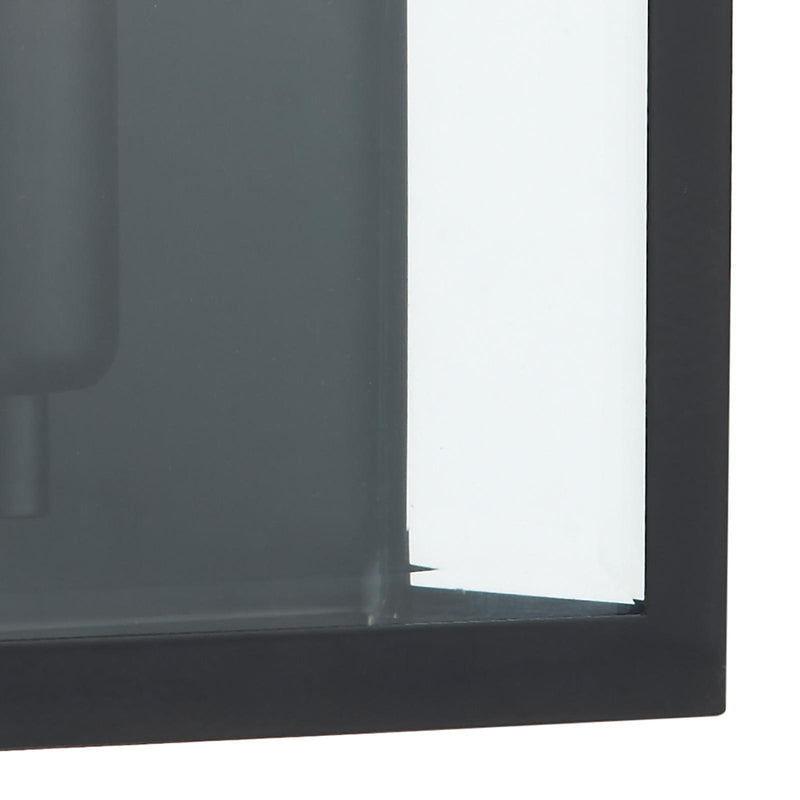 Dar Lighting Notary Outdoor Wall Light Black Glass IP44 • NOT2122