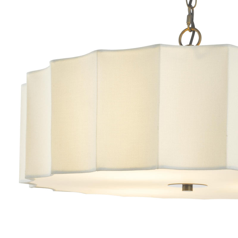 Dar Lighting Noura 3 Light Pendant Ivory and Antique Bronze • NOU0363