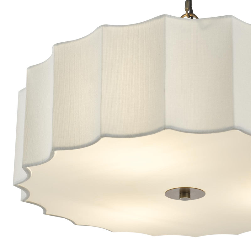Dar Lighting Noura 3 Light Pendant Ivory and Antique Bronze • NOU0363