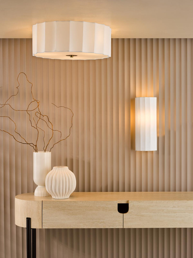 Dar Lighting Noura Wall Light Ivory • NOU0763