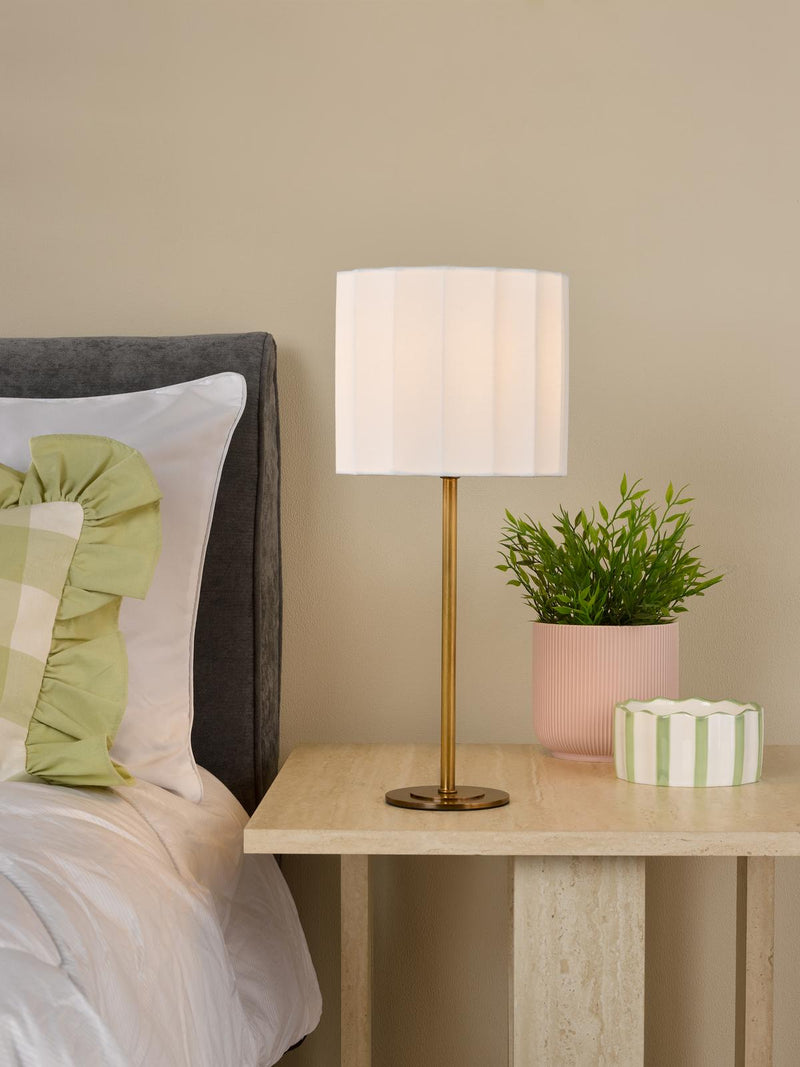 Dar Lighting Noura Table Lamp Antique Bronze and Ivory With Shade • NOU4263