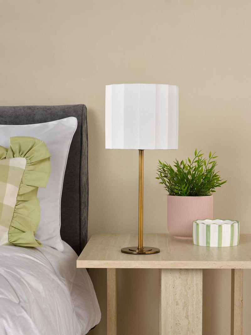 Dar Lighting Noura Table Lamp Antique Bronze and Ivory With Shade • NOU4263