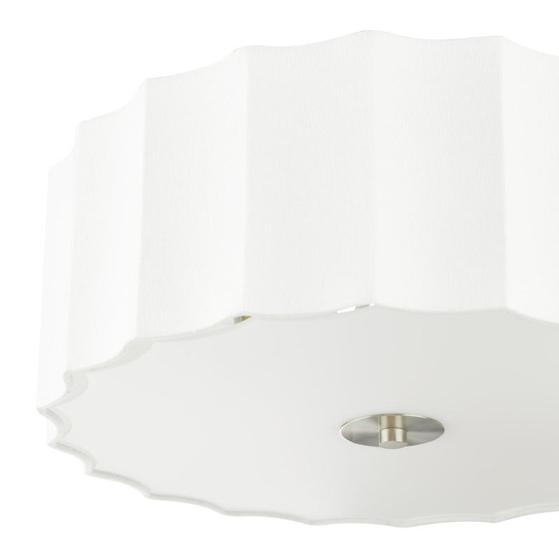Dar Lighting Noura 3 Light Flush Ivory and White • NOU5263