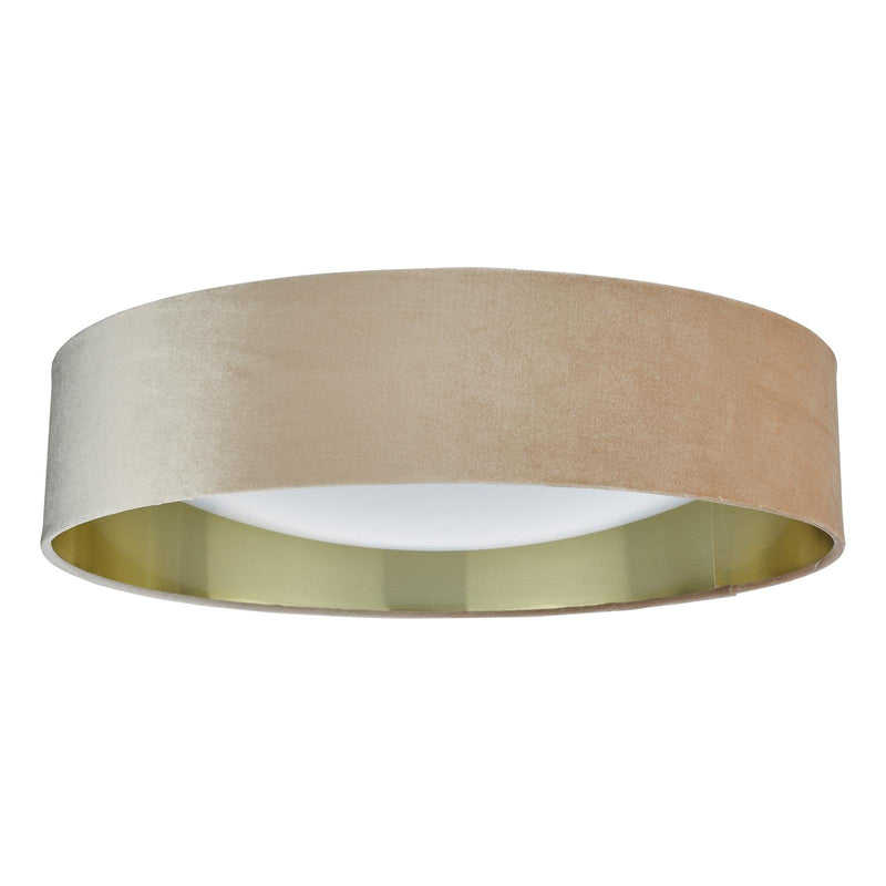 Dar Lighting Nysa 3 Light Flush Velvet Taupe Shade 60cm • NYS4801