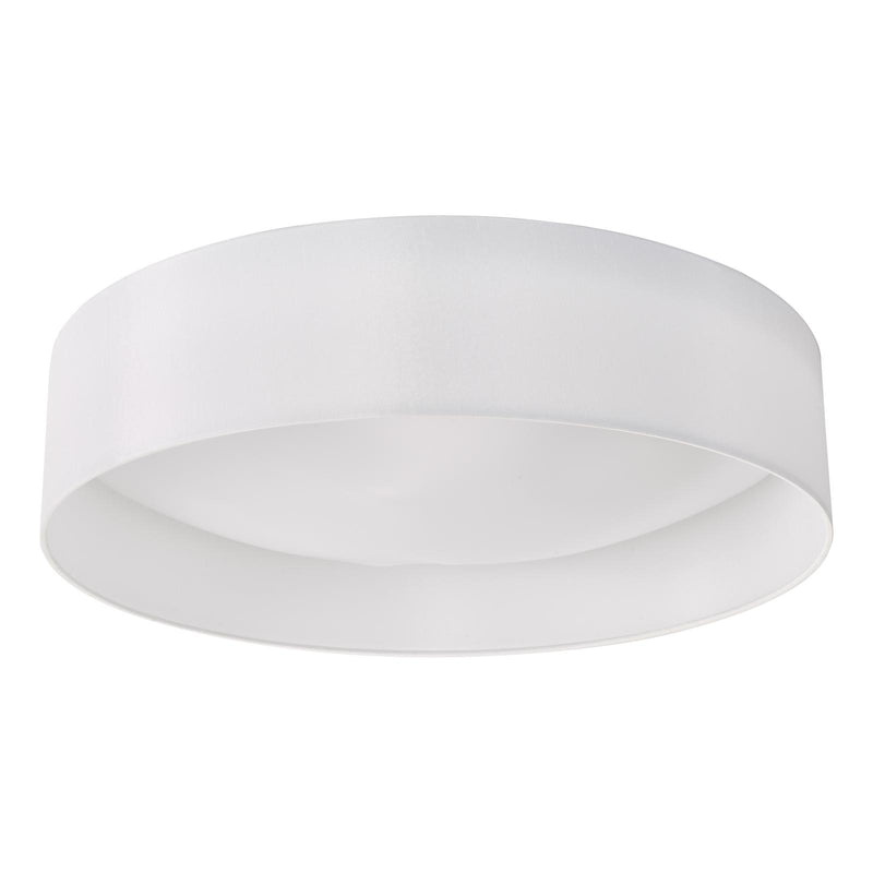 Dar Lighting Nysa 3 Light Flush White Faux Silk 60cm • NYS482