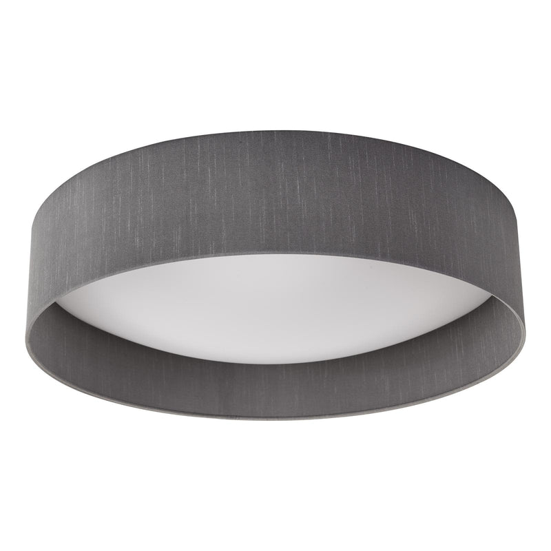 Dar Lighting Nysa 3 Light Flush Grey Faux Silk 60cm • NYS4839