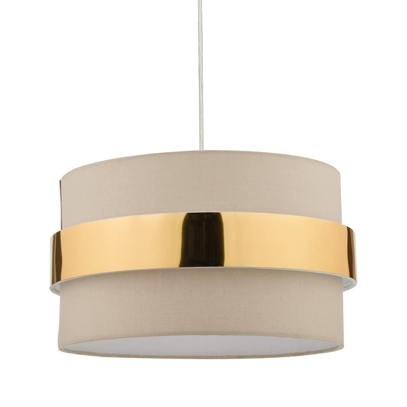 Dar Lighting Oki Easy Fit Shade Taupe With Gold Band • OKI6529