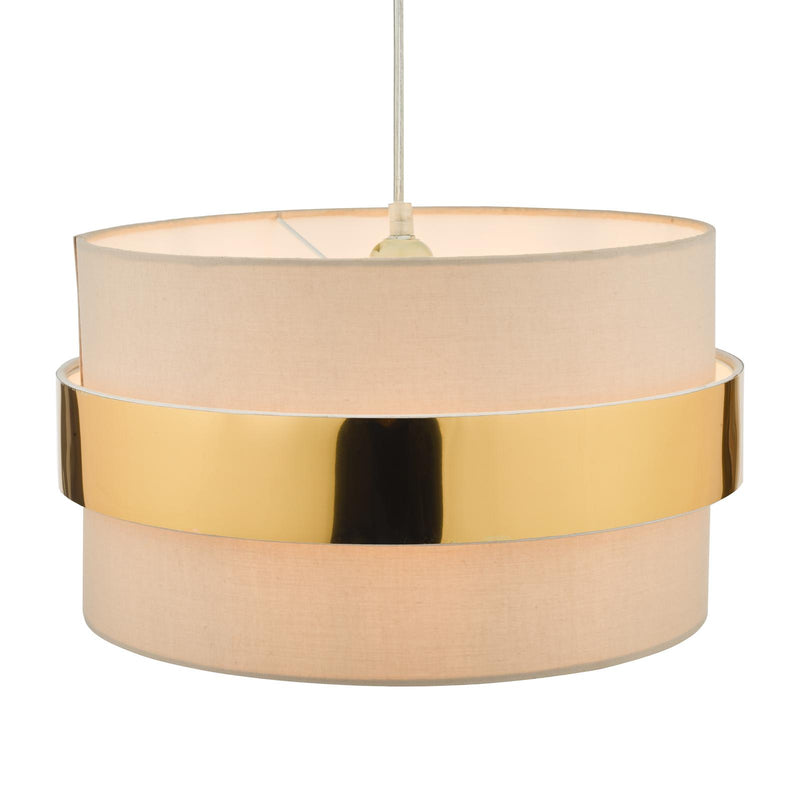 Dar Lighting Oki Easy Fit Shade Taupe With Gold Band • OKI6529