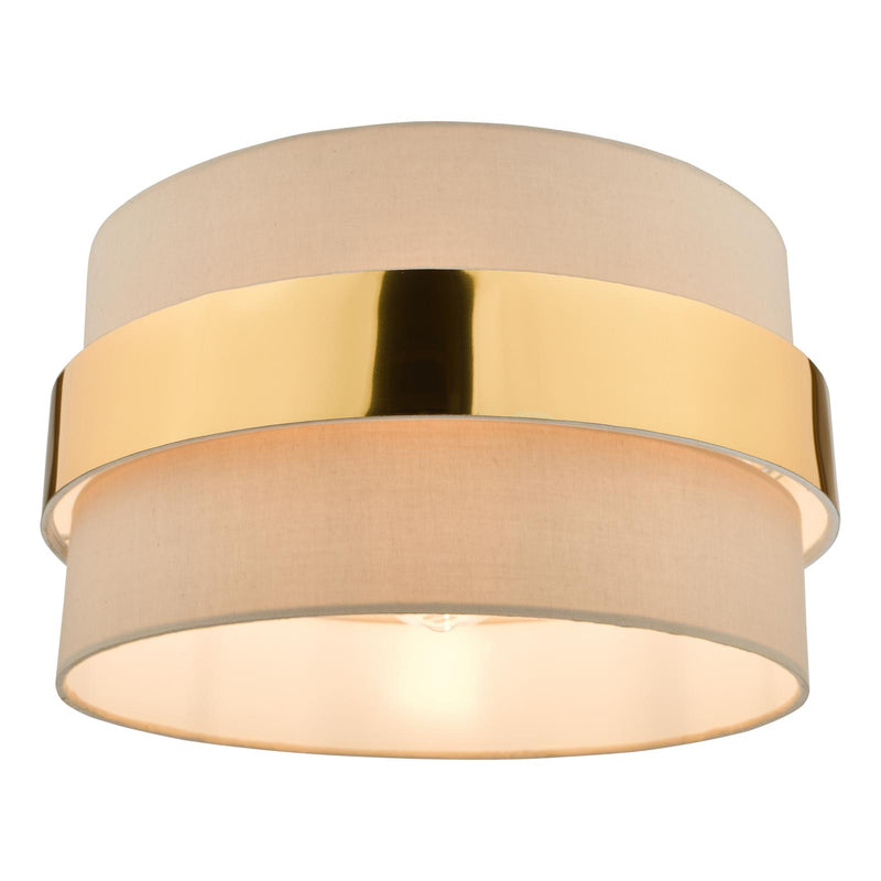 Dar Lighting Oki Easy Fit Shade Taupe With Gold Band • OKI6529
