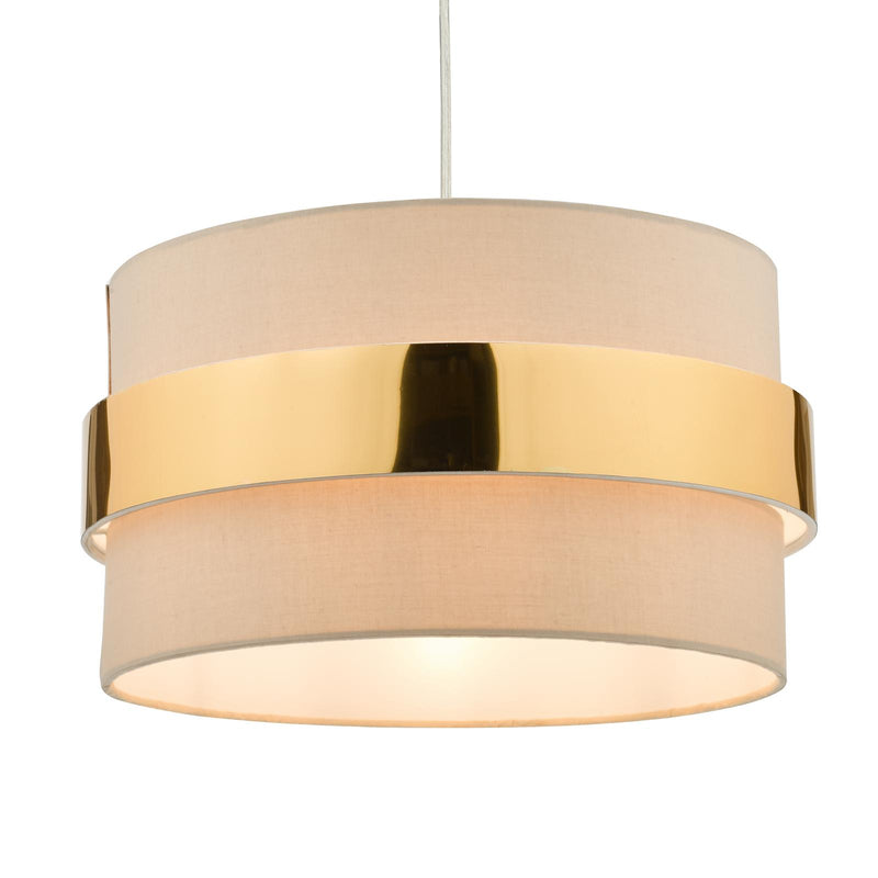 Dar Lighting Oki Easy Fit Shade Taupe With Gold Band • OKI6529