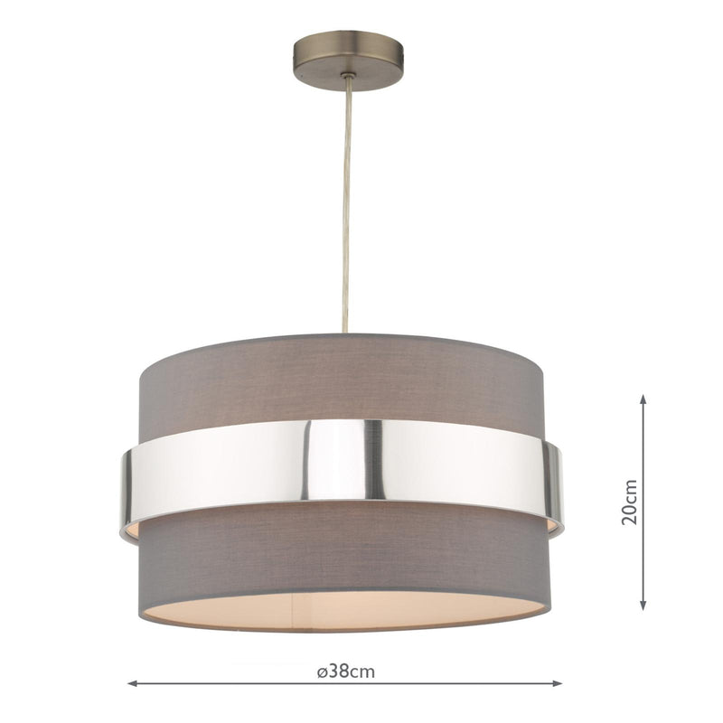 Dar Lighting Oki Easy Fit Grey Shade with Chrome Band • OKI6539