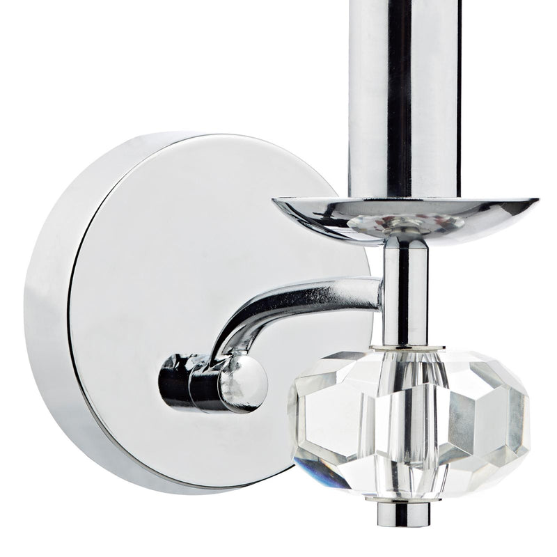 Dar Lighting Oleana Wall Light Polished Chrome Crystal • OLE0750
