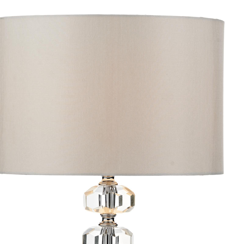 Dar Lighting Oleana Table Lamp Polished Chrome Crystal With Shade • OLE4250