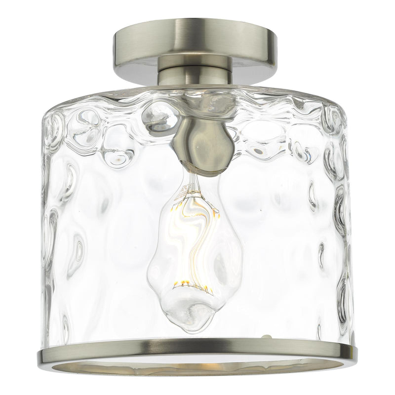 Dar Lighting Olsen Semi-Flush Satin Chrome and Glass • OLS4846