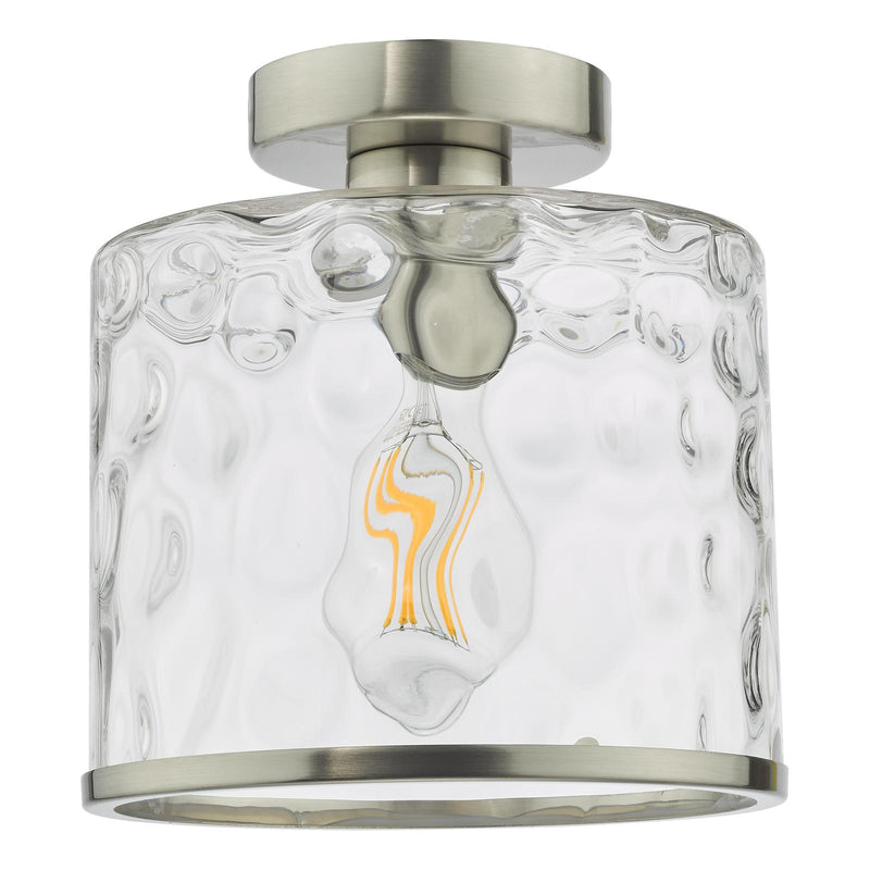 Dar Lighting Olsen Semi-Flush Satin Chrome and Glass • OLS4846